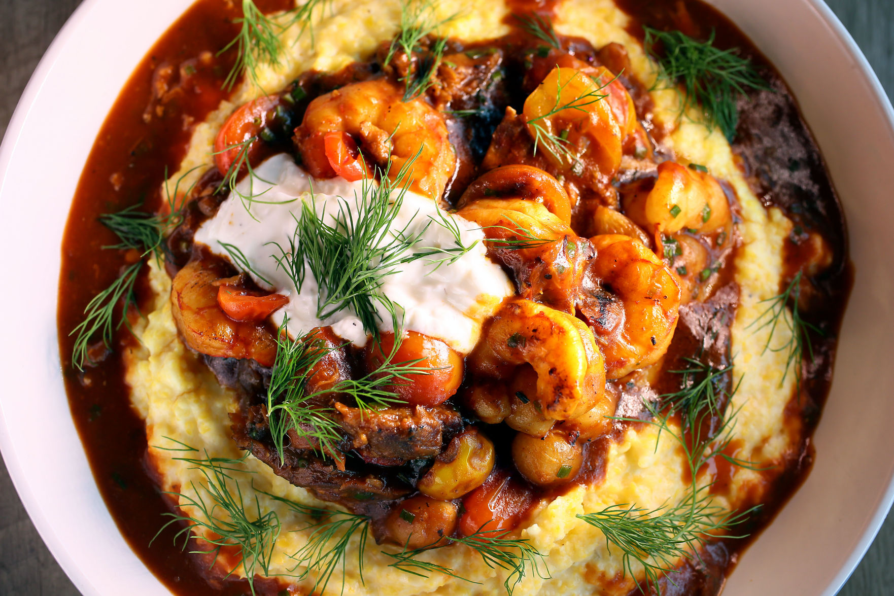 MOMO shrimp-and-grits